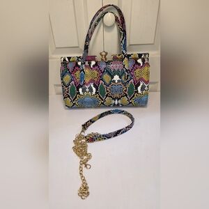 Women's Fashionable Snakeskin Effect Shoulder Bag Handbag